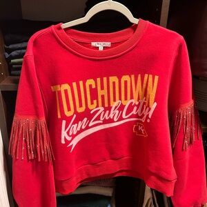 NWT Touchdown Kansas City slightly cropped Red Sweatshirt